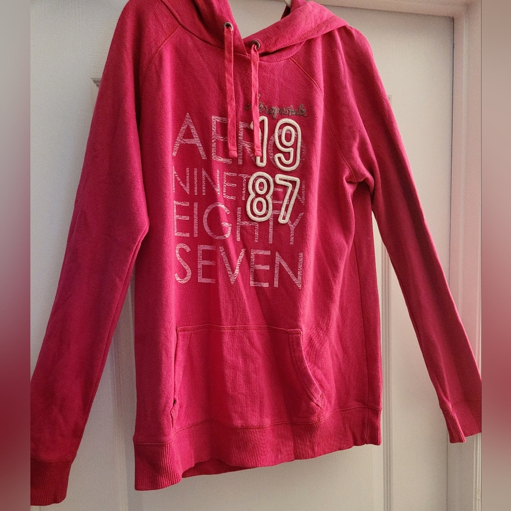 Aeropostale Pink Sweatshirt Vibrant Cotton Blend Hoodie